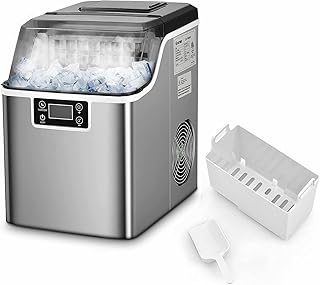 GiantexUK Ice Maker Machine, 18kg/24H Countertop Ice Machine with Self-Cleaning Function, 24 Ice Cubes Ready in 15 Mins, Electric Ice Cube Makers for Home Office Bar