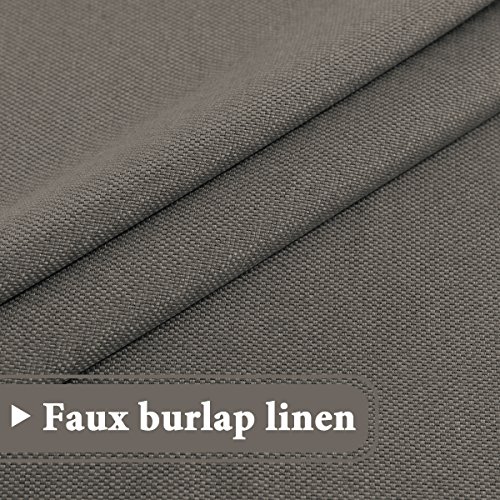 H.versailtex Room Darkening Linen Curtain For Bedroom/Living Room Extra Wide Blackout Curtains 100 X 96 Inches For Patio Glass Door, Primitive Textured Thick Linen Burlap Look Fabric, Taupe Gray #TOP5
