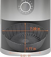 Vista 2 de Forros de silicona reutilizables para freidora de aire de 1 a 2 cuartos de galón, paquete de 3 forros redondos antiadherentes para freidora de aire