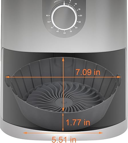 Miniatura 2 de Forros de silicona reutilizables para freidora de aire de 1 a 2 cuartos de galón, paquete de 3 forros redondos antiadherentes para freidora de aire