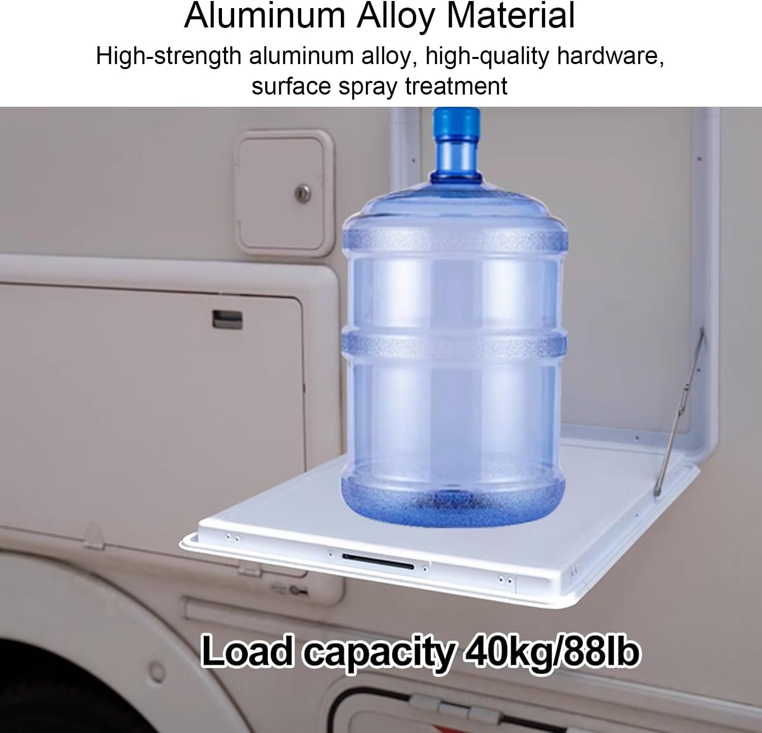 Foldable RV Table, Aluminum Alloy Flip Down Desk, Wall Mount Picnic Table for Caravans, Vans, Truck Campers, Travel Trailers
