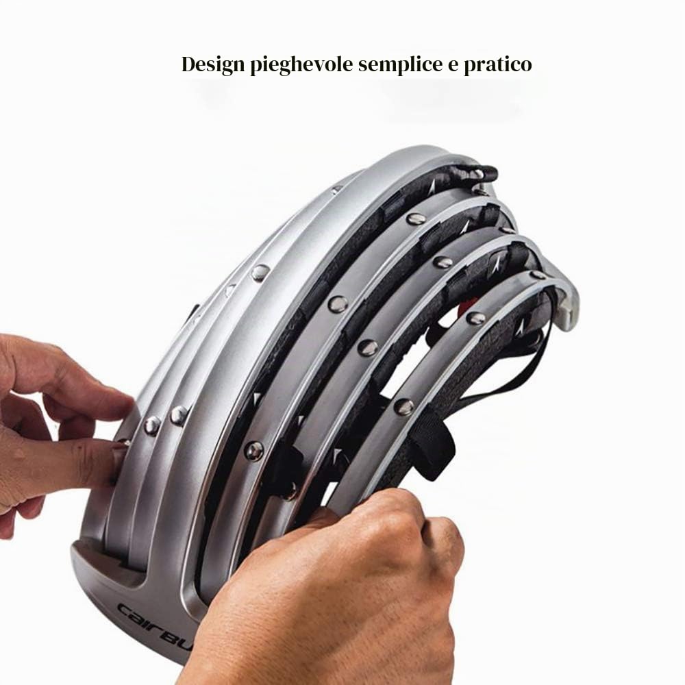 Gruver Casco Bicicletta Pieghevole per Adulti - Regolabile, Leggero e Sicuro per Mountain Bike e Strada - Adatto a Tutte Le Forme di Attività Ciclistica