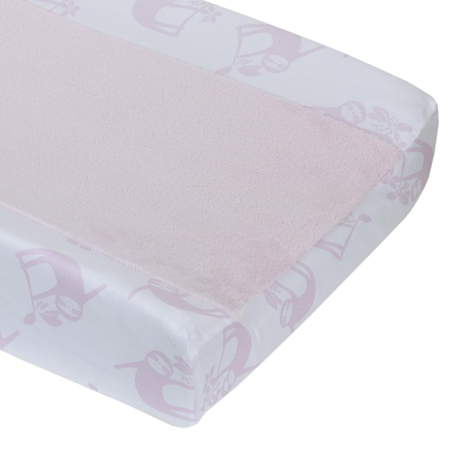 NoJo Tropical Garden Pink & White Sloth Super Soft Changing Pad Cover, Pink, White-image-38