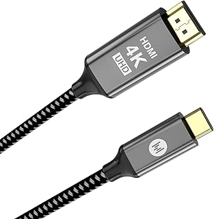 USB C zu HDMI Kabel [4K@60Hz], MEISO Typ-C zu HDMI Adapter [Thunderbolt 3 Kompatibel], USBC Stecker zu HDMI Stecker konver...