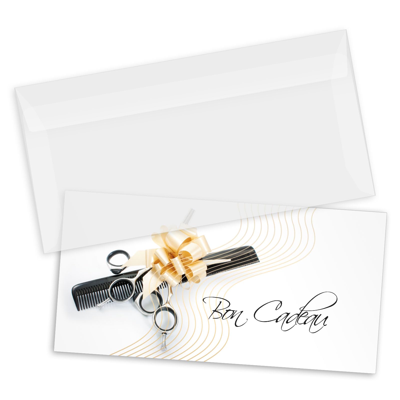 POS BON. 100 formulaires pour créer vos propres bons cadeaux + enveloppe, pour des salons de coiffure. K9284F-1-100-V2