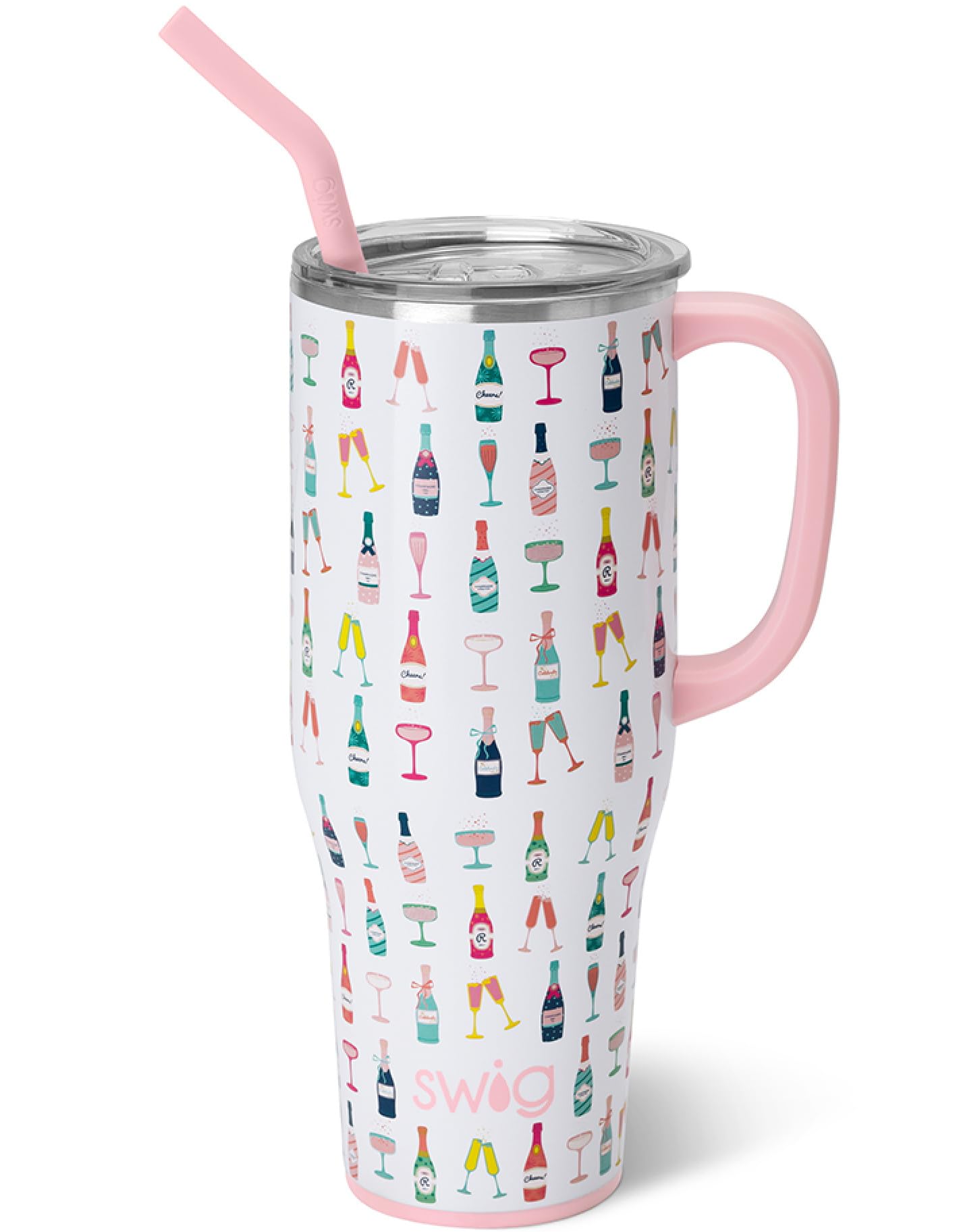 Swig Life 40oz Mega Mug, 40 oz Tumbler with Handle and Straw, Cup Holder Friendly, Dishwasher Safe, Extra Large Insulated Tumbler, Stainless Steel (