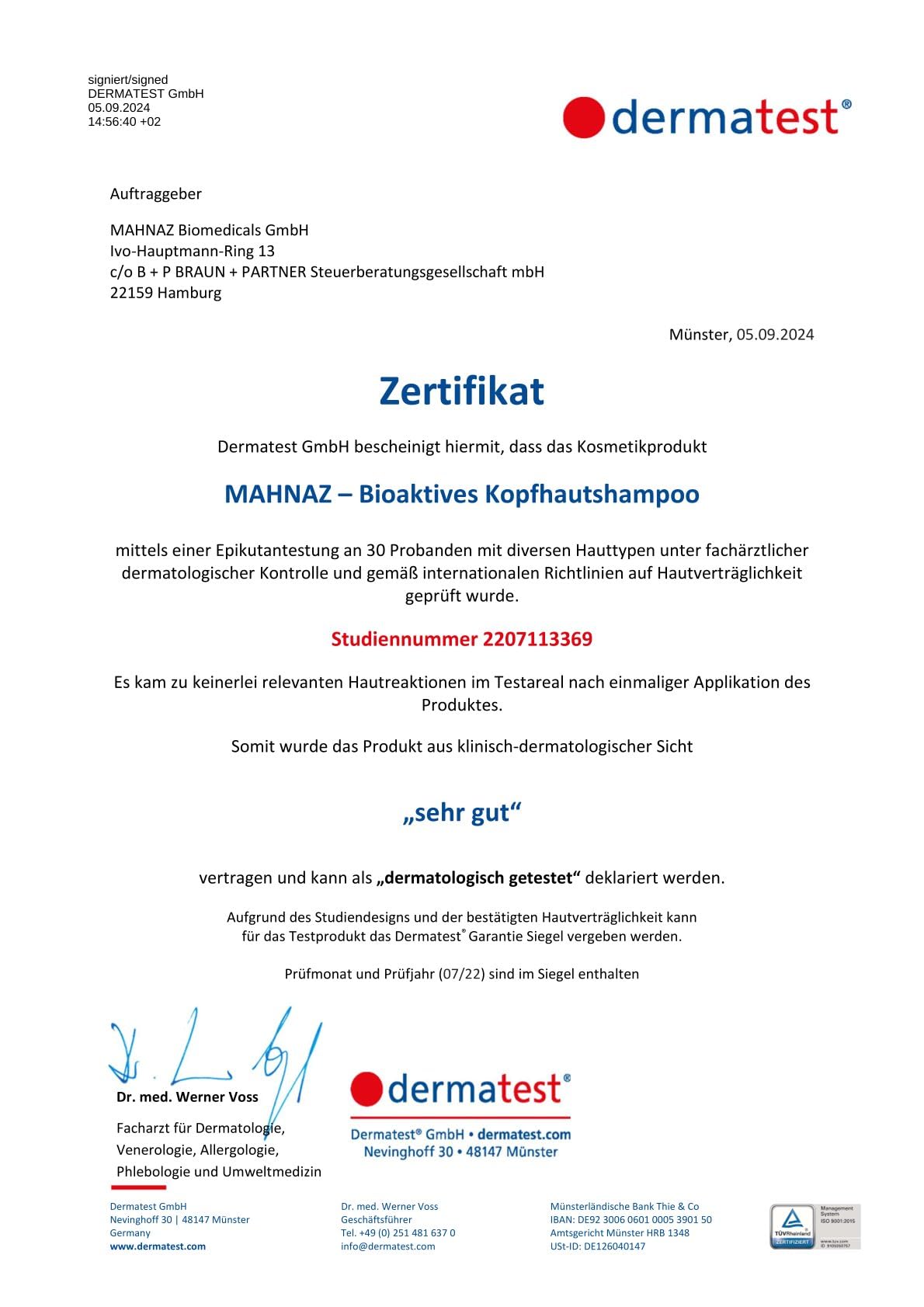 MAHNAZ Kopfhaut-Shampoo | Anti-Schuppen & Juckreiz und fettige Kopfhaut | Vegan | Ohne Silikone & Parabene | Für Erwachsene & Kinder ab 6 | Dermatologisch getestet |, sanft & wirksam, 200ml