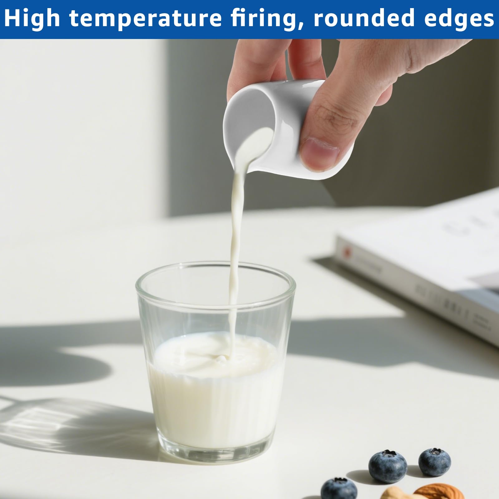 APACALI 16 Stück Weiße Milchkännchen Porzellan, 40ml Mini-Kännchen Milchkännchen Klein, Sahnekännchen Klein Keramik Milchkännche für Milch,Soße,Kaffee,Saucen,Küche,Bar,Café