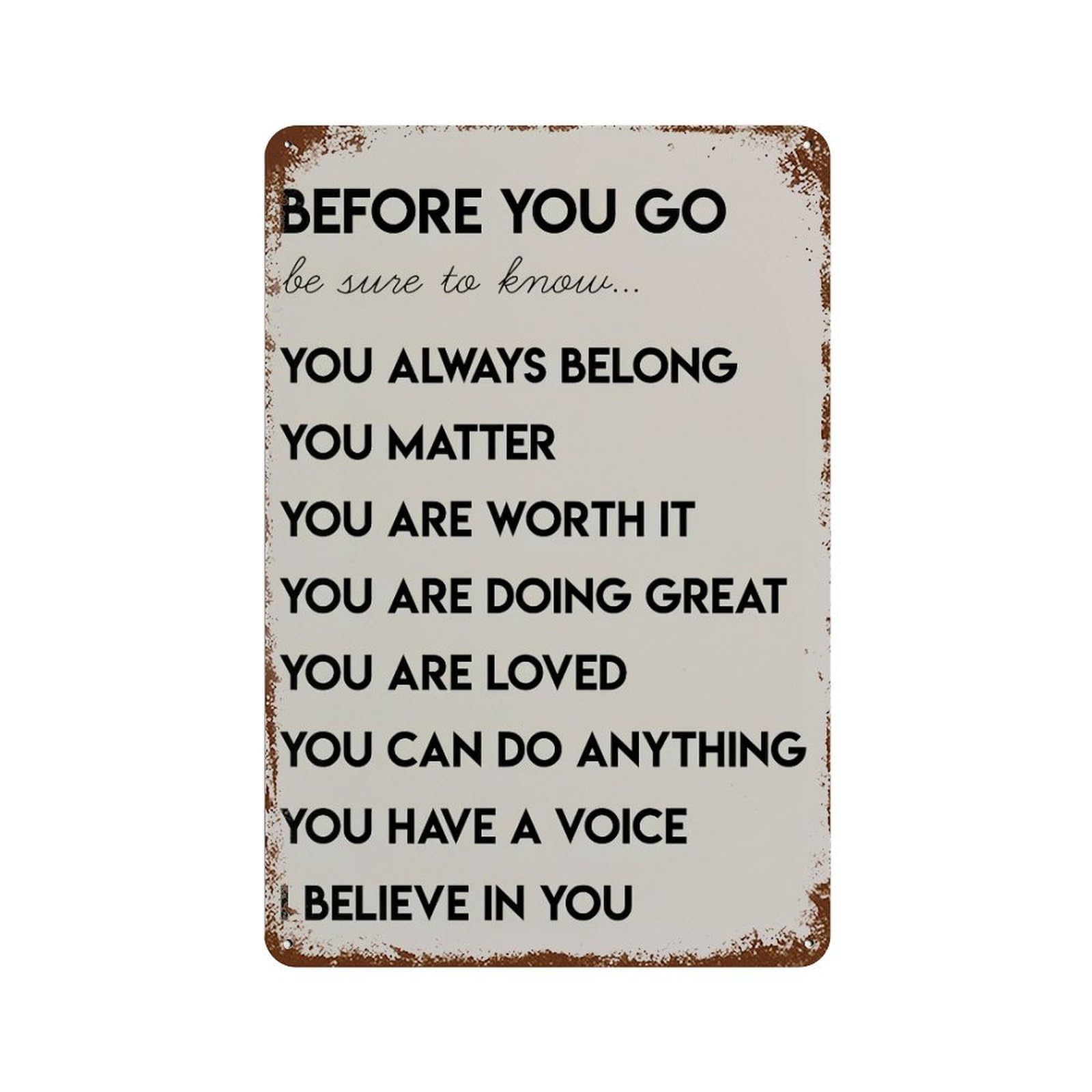 xiaoxiaoshen Affirmation Classroom Educational Wall Decor Art Metal Tin Poster Modern Home Decor Art Home Bar Shop Decorations Vintage Sign 30x20cm