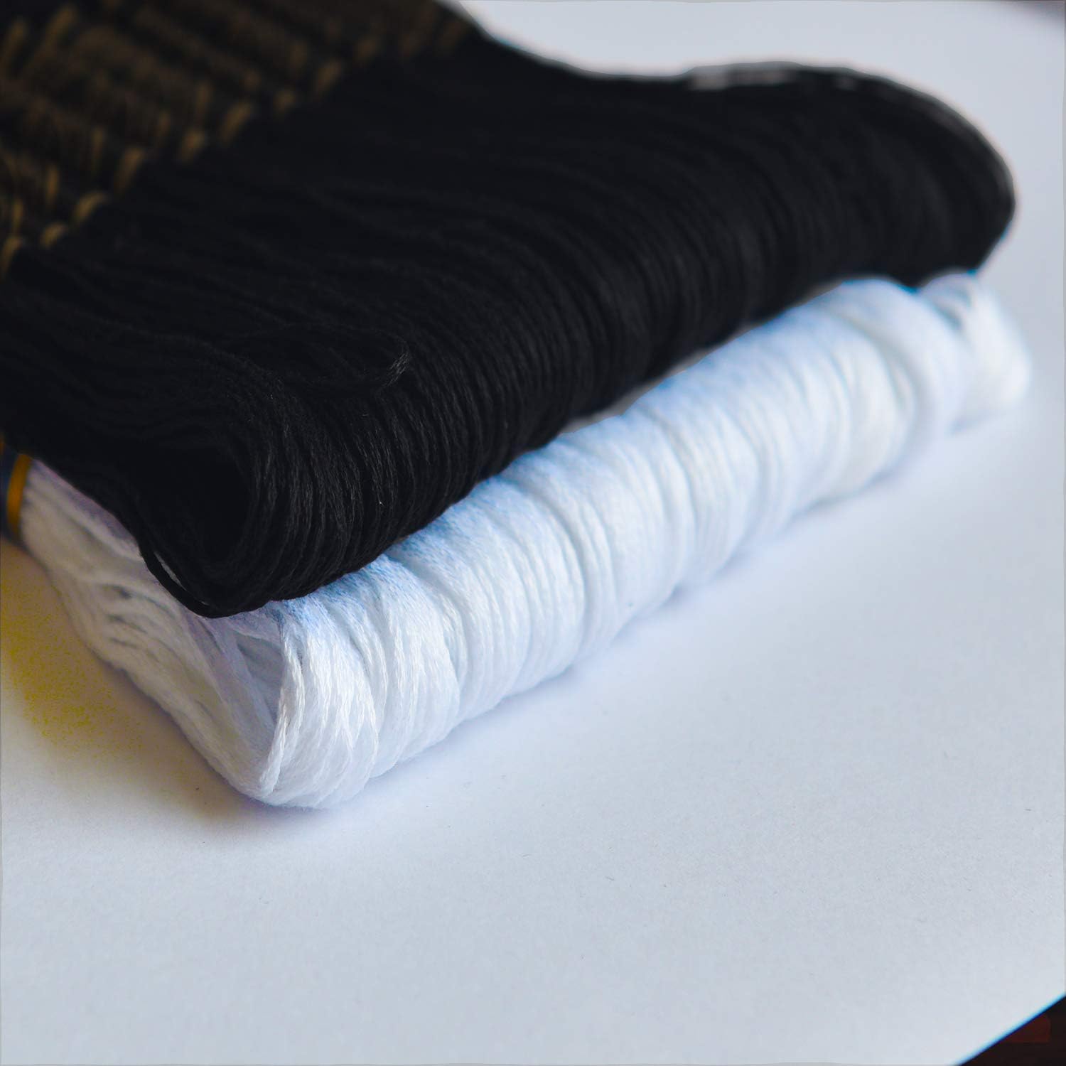 Premium Embroidery Floss - Cross Stitch Threads - Friendship Bracelets Floss - Crafts Floss-Black and White - Hand Embroidery Thread 24 Skeins Per Pack
