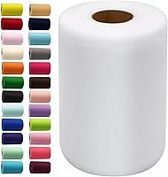 Vista 43 de Rollos de tela de tul rojo de 6 pulgadas por 100 yardas (300 pies), carrete de tela, cinta de tul para envoltura de regalos de Navidad, lazo de tutú