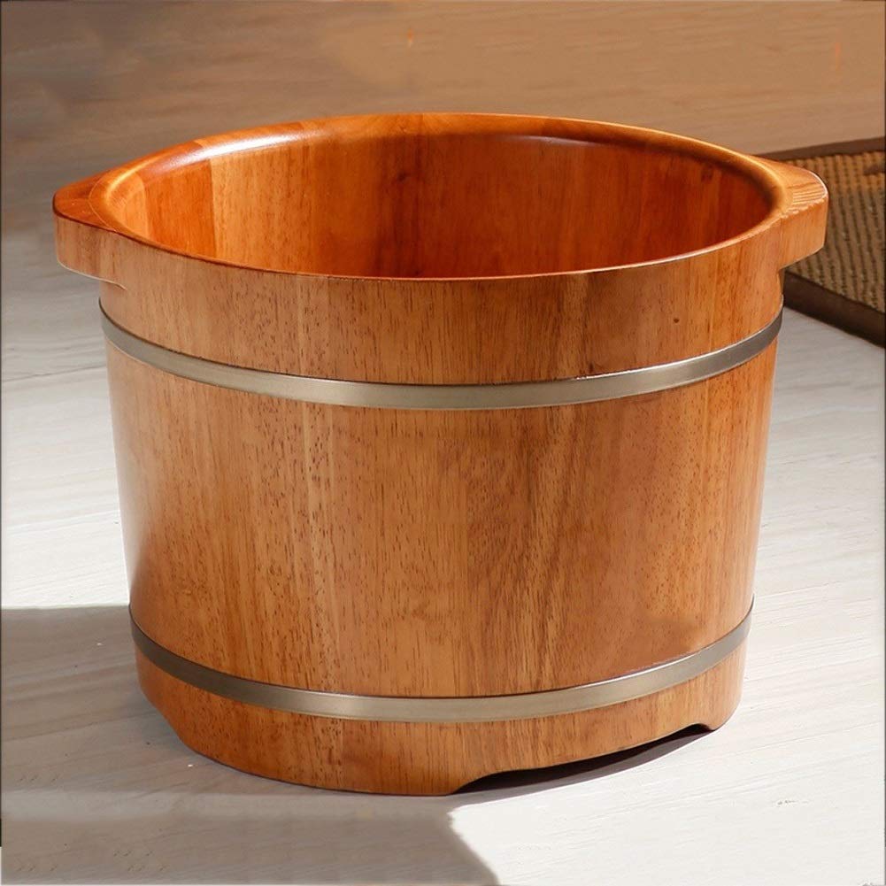 Hölzernes Fußbecken, Massivholz-Fußwanne, Fuß-Spa-Maschinen-Füße-Badewanne, Beruhigen Sie müde Füße (Color : Wood Color)