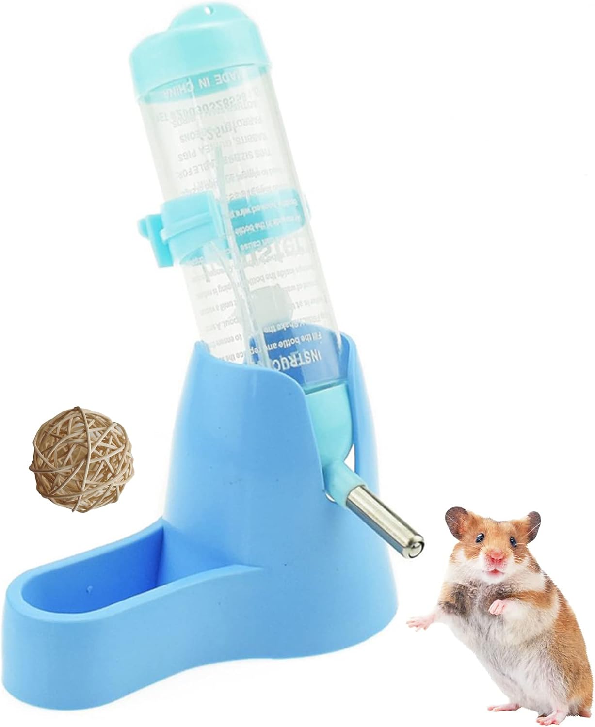 Hamsters Water Bottle with Stand Hut Automatic Feeder and Food