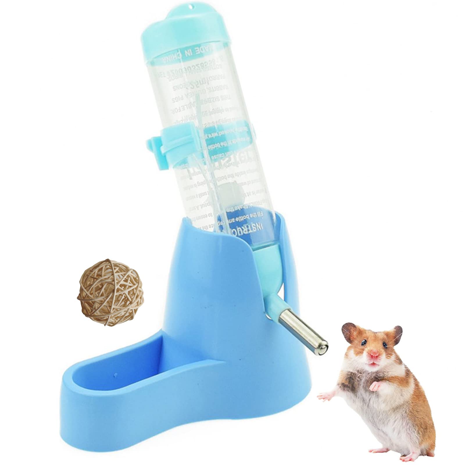 Hamsters Water Bottle with Stand Hut Automatic Feeder and Food Dispenser Holder for Small Animals, Guinea Pig,Rat,guinea pig.