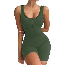 VUTRU Womens One Piece Jumpsuits Short Workout Rompers Ribbed Bodysuits