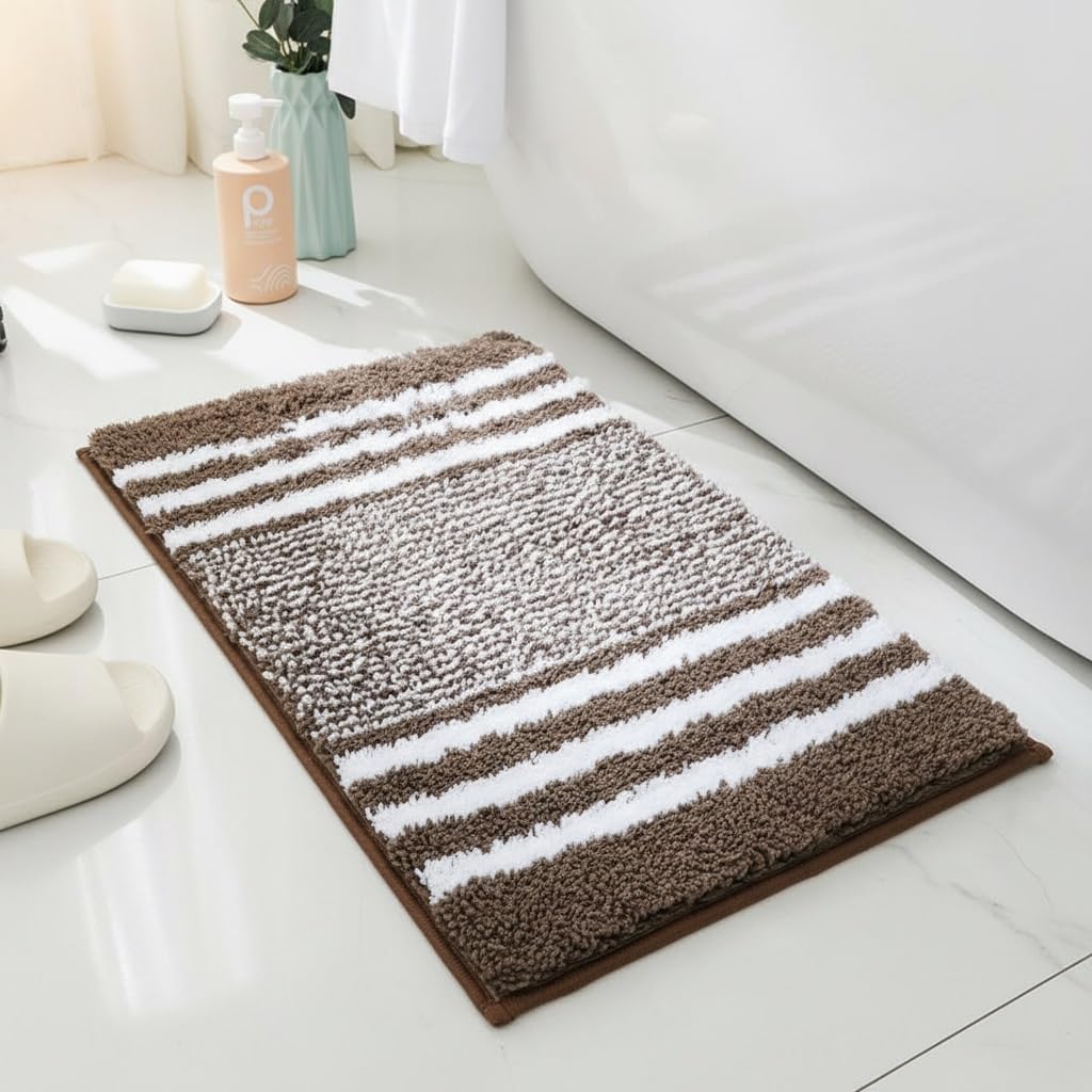 Luxury Non Slip Washable Bath Mats for Bathroom Super Absorbent Quick Dry Microfiber Rugs Soft Plush Comfort for Shower