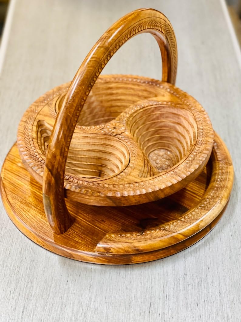 Eoqifjm As Shown In The Picture The Artisan Foldable Gathering Basket | Handmade Wood Tote For Market, Picnics & Bread