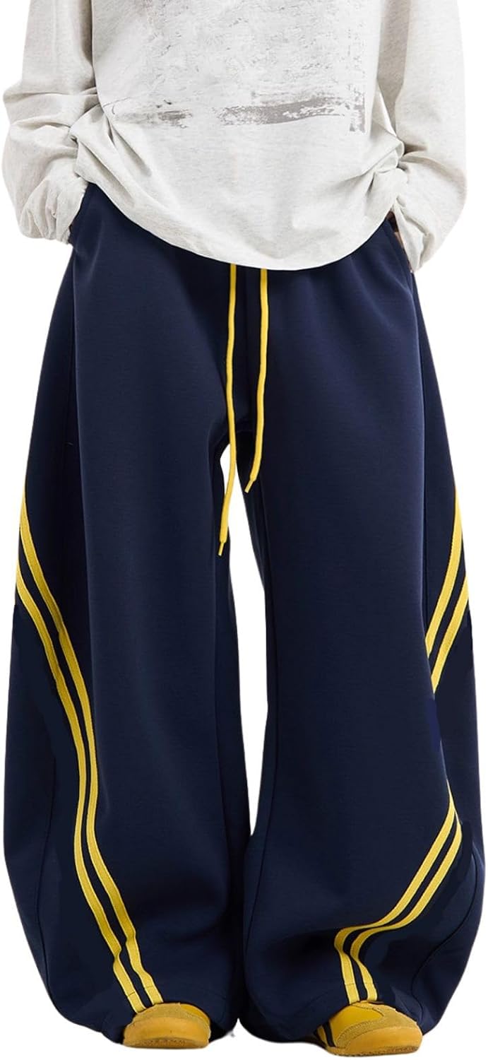 Wide Leg Sweatpants for Women Men Baggy Casual Joggers Barrel Sweat Pants Elastic Waist Drawstring Pants