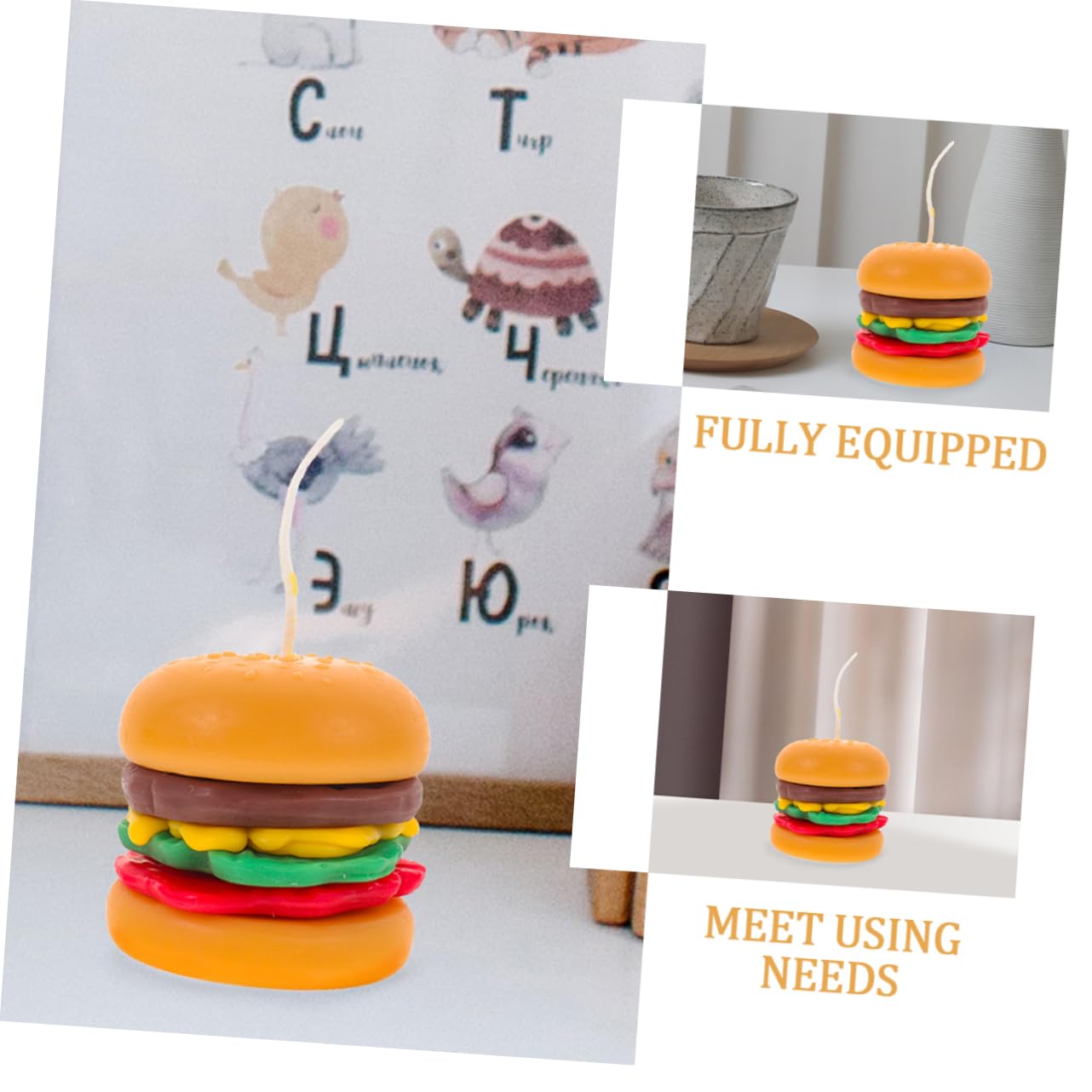 VOSAREA 2pièces Bougie Parfumée Forme De Hamburger Décorative Et Aromathérapeutique Pour Anniversaire Et Occasions Spéciales Ambiance Chaleureuse Et Relaxante Pour Votre Intérieur