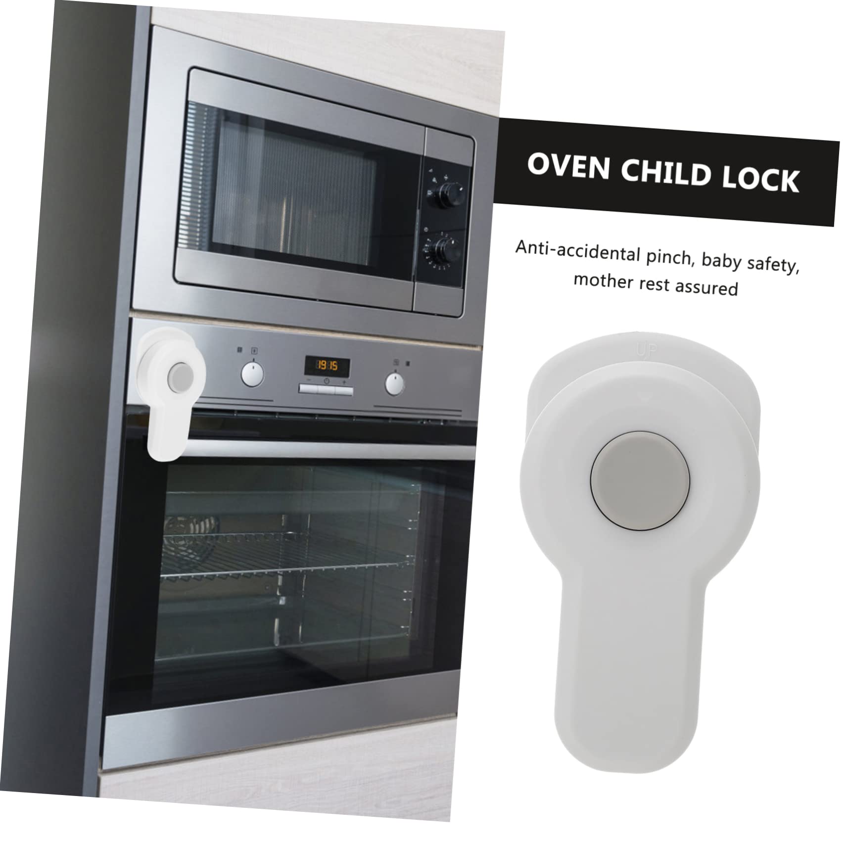 Toyvian 2pcs Childproof Oven Door Lock Baby Safety Oven Lock White Kitchen Baby Safety Lock