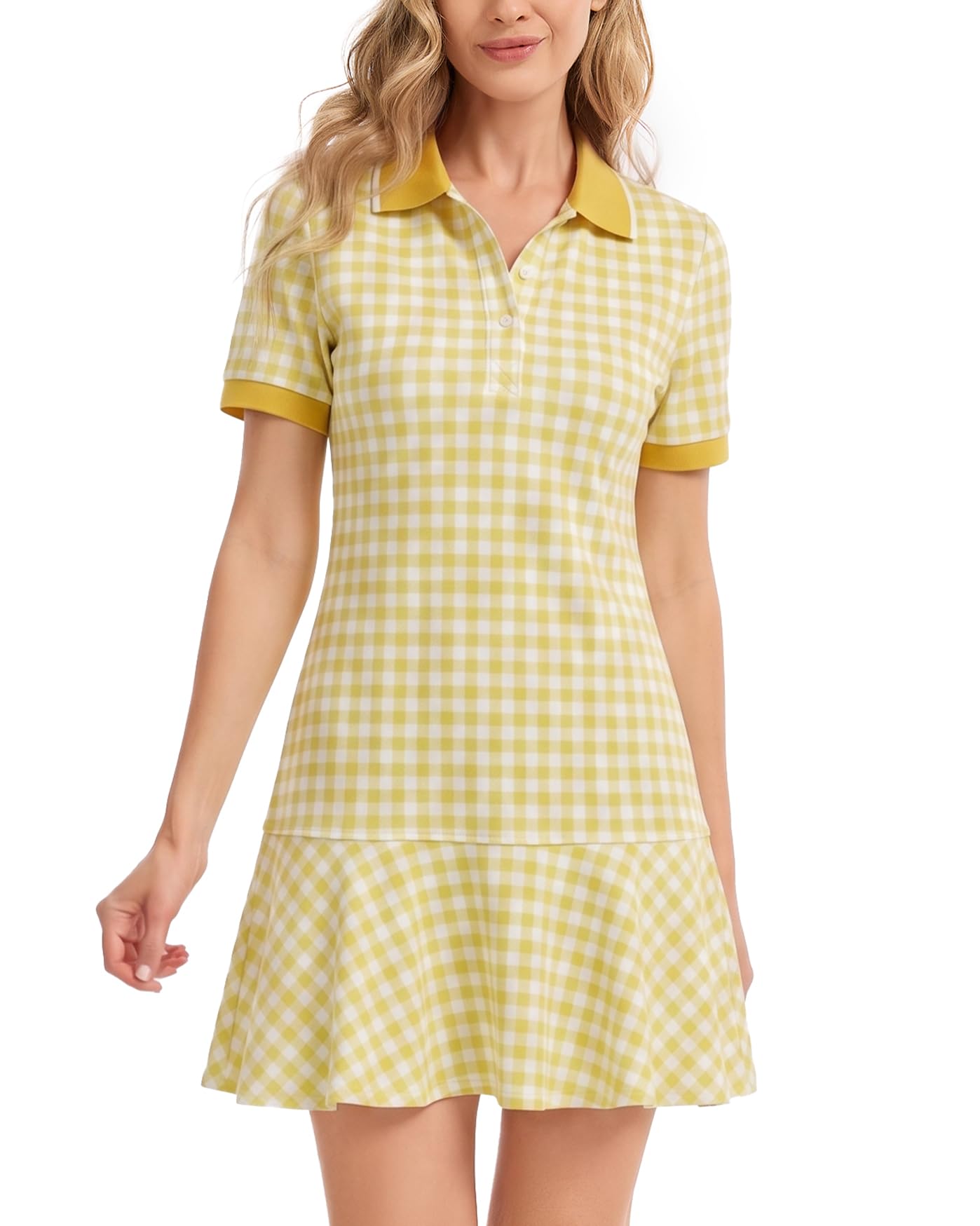 Polo Dress for Women Ruffle Hem Golf Tennis Summer Casual Mini Dresses