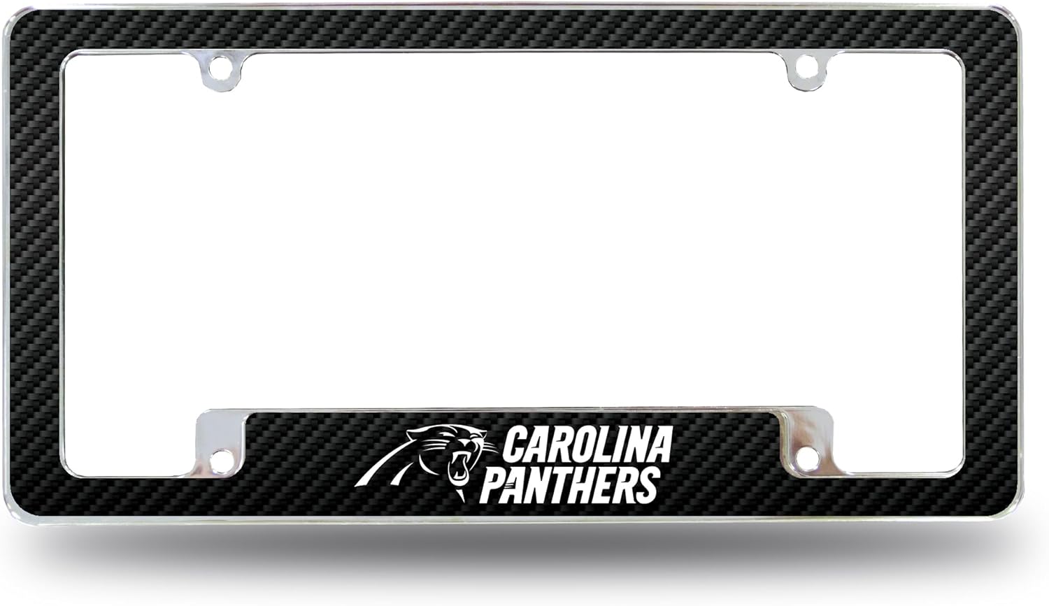 Rico Industries NFL Football Black 12" x 6" Chrome All Over Automotive License Plate Frame for Car/Truck/SUV