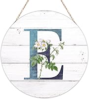 Vista 47 de Welcome Sign for Wall Initial Letter C Blue Round Wood Signs Monogram White Floral Wood Plaque Fresh Flowers 12in Mid Century Home Wall Decor for