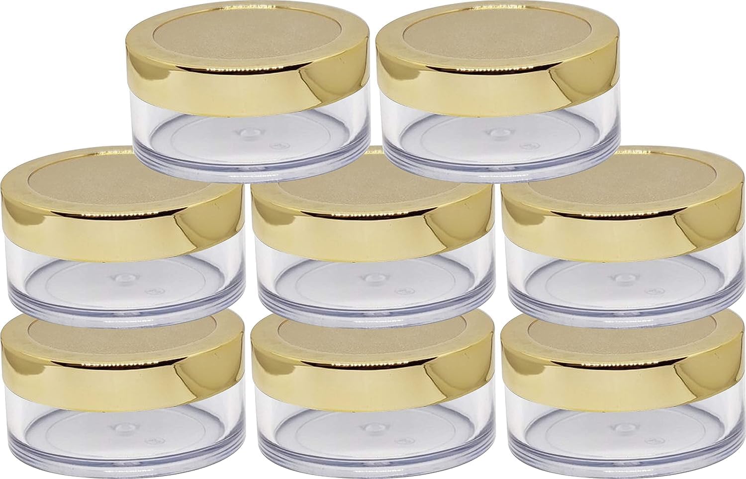 Cosmetics San Jars, Capacity 8 GMS, with Very Beautiful Gold Lids, for Lip Balms, DIY Skin Care, Pack of 10