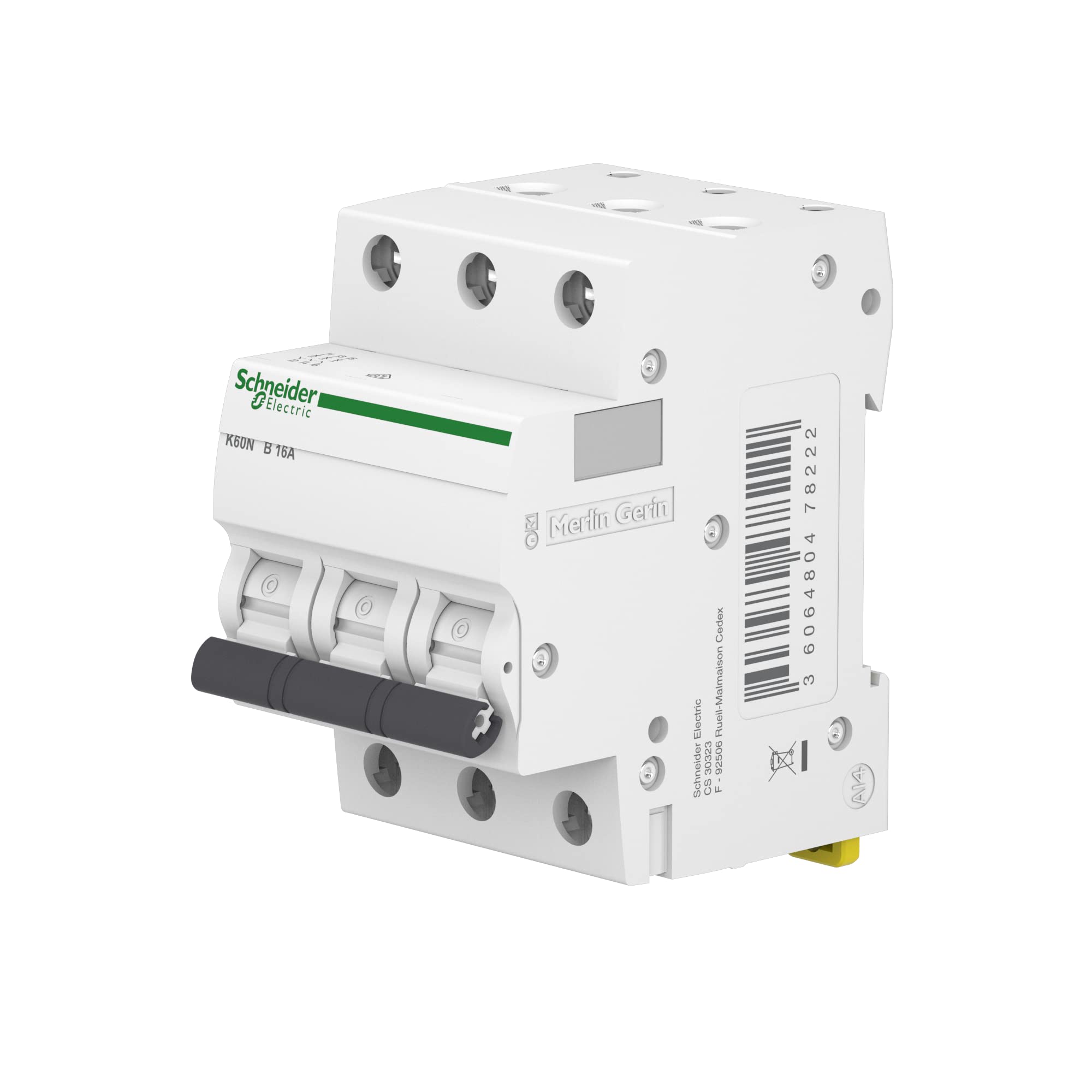 Schneider Electric Leitungsschutzschalter Acti9 K60N, 3-polig, 16A, B-Charakteristik, 6kA, Artikelnummer A9K01316