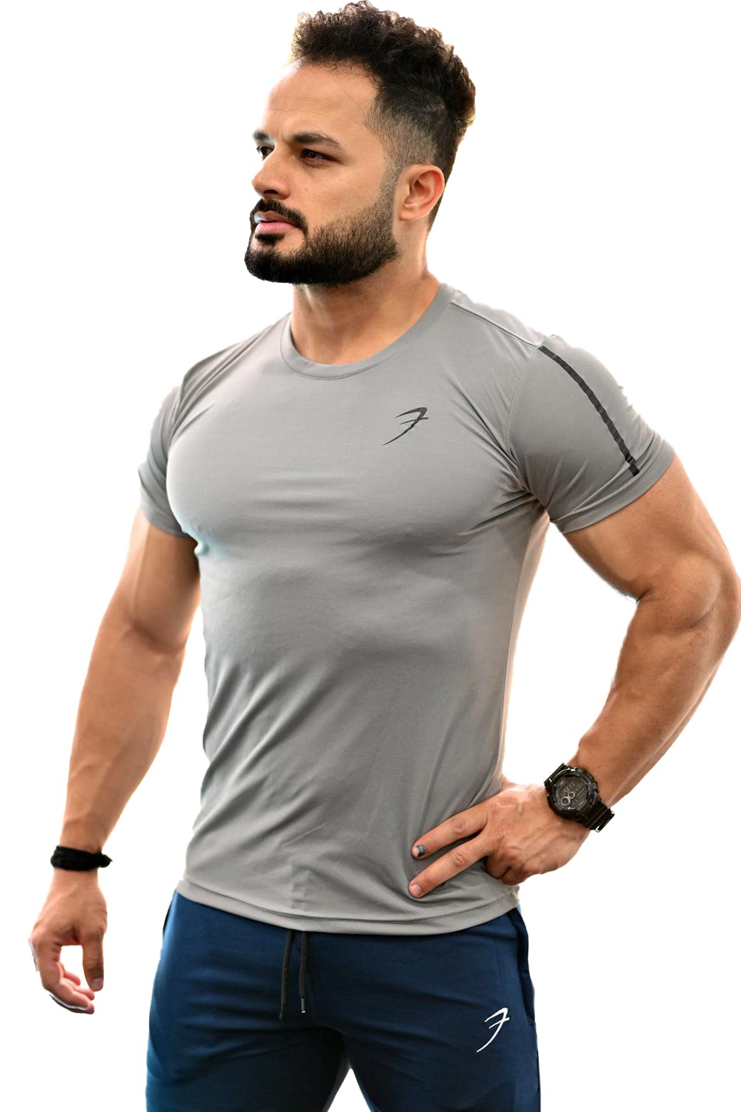 fuaark Men's Solid Slim Fit Gym and Sports T-Shirt-picture-12