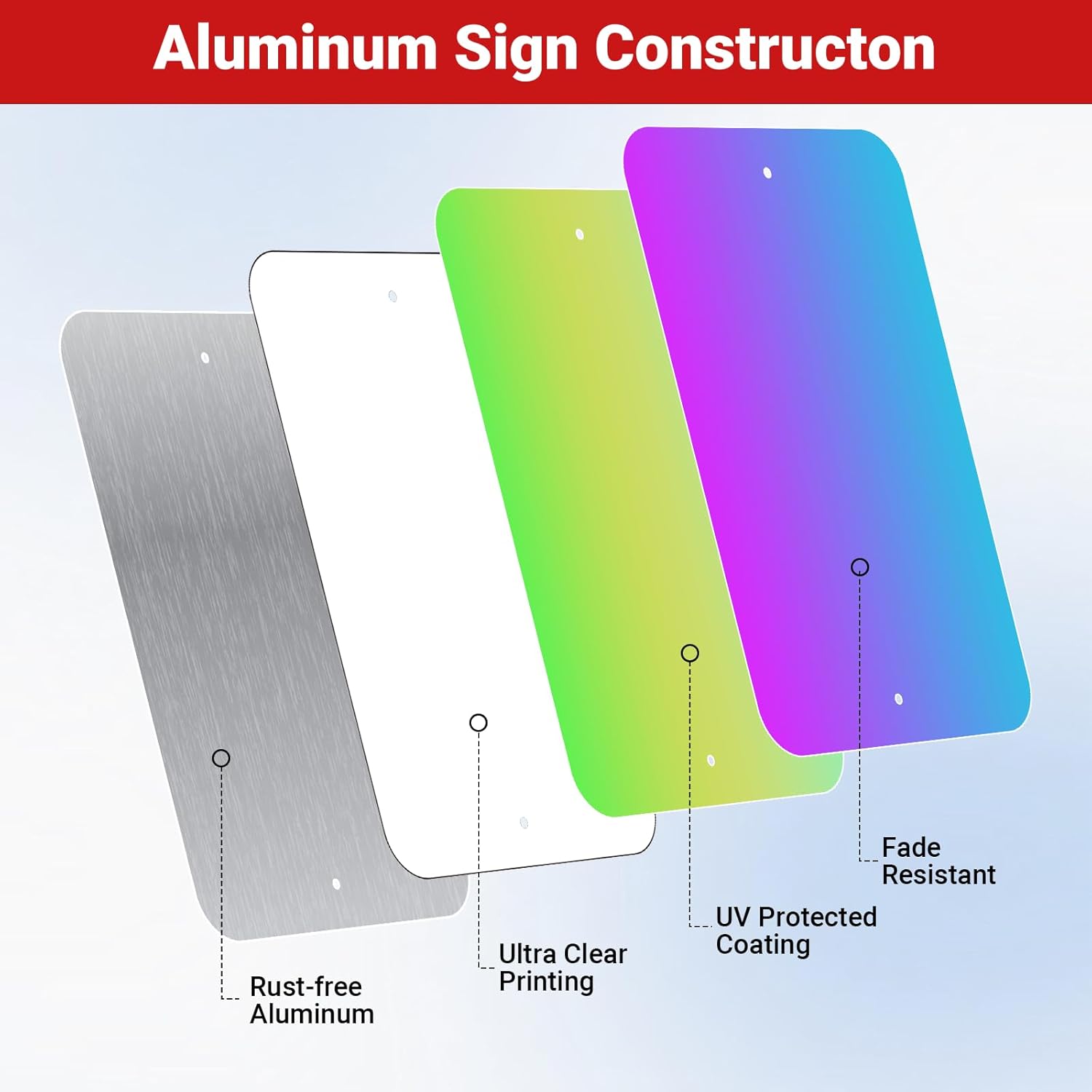 (4 Pack) Large Sublimation Aluminum Signs Blank, 18"x12" Sublimation Metal Sign Blank, Write-On Sign for Vinyl-Heat Transfer-Ink Print, Rust Free, Fade/Weather Resistant, UV Protected, Easy Mounting