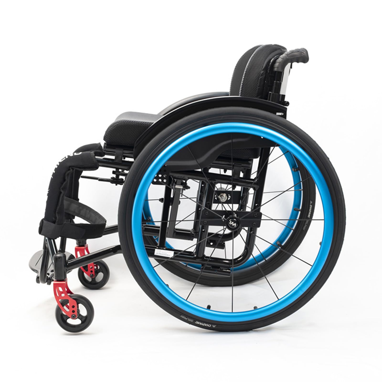 Nrnqmtfz Blue Sports Leisure Wheelchair, Adult Handicapped Leisure Big Wheels All Terrain Lightweight Folding Portable Sport Manual Wheelchair For Disabled, Self Propelled Wheelchair(36Cm/14.1In,)