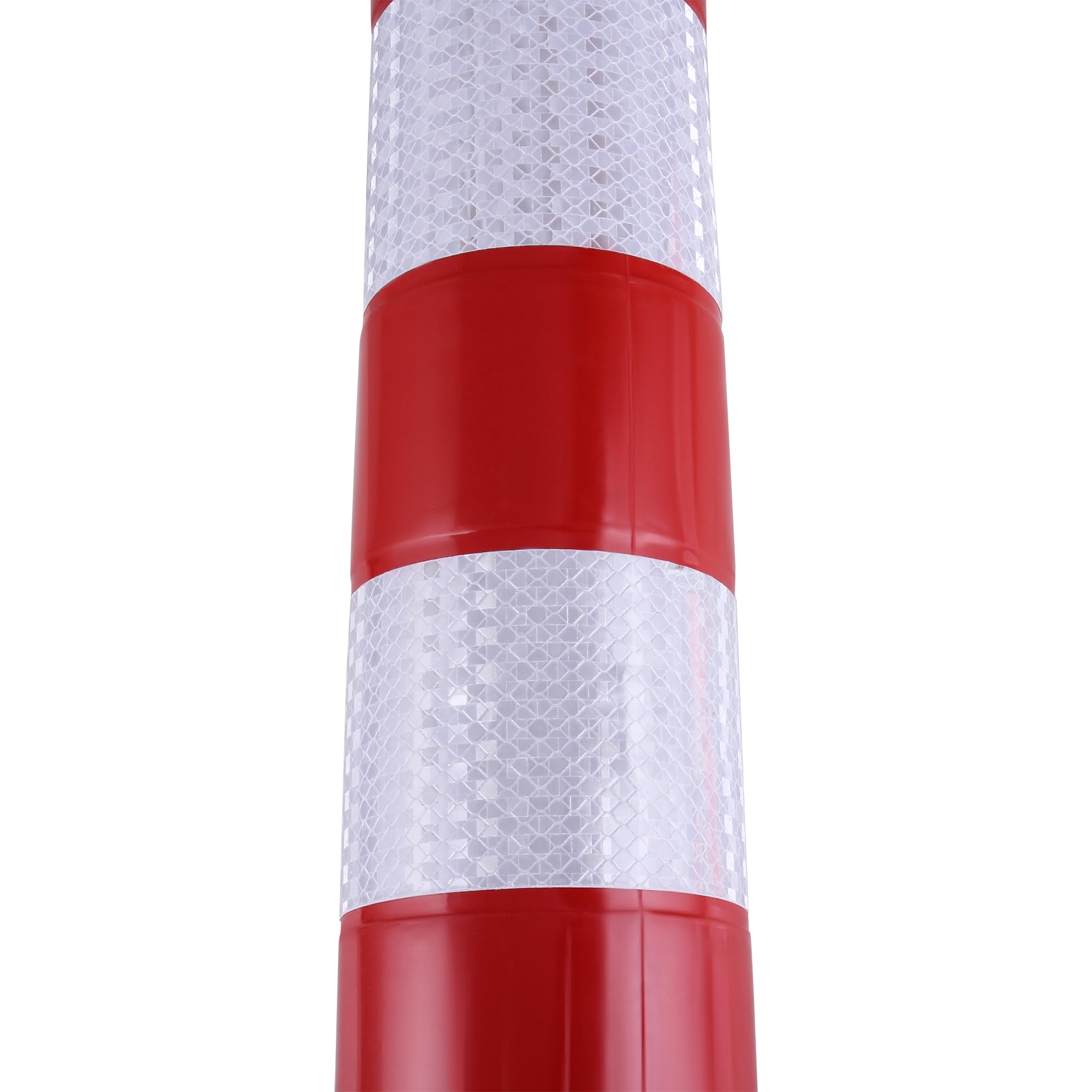 2 x Absperrpfosten 75 cm, Verstärkte Kunststoffpfosten mit Reflektoren & Schrauben, Poller aus flexiblem Polyurethan, selbstaufrichtender Flexible Verkehrspfosten für Verkehrssicherheit, Rot