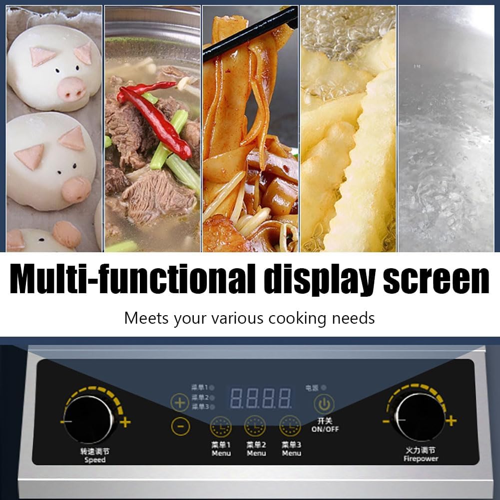 Macchina automatica per mescolare, dispositivo intelligente per friggere il riso, wok di miscelazione a 360° per mescolare e stufare, assistente di cucina facile da usare