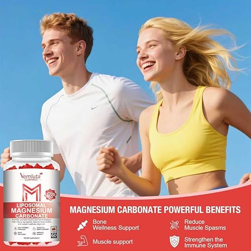 Miniatura 5 de Gomitas liposomales de carbonato de magnesio (por uno: 1000 mg, por dos: 2000 mg), suplemento de carbonato de magnesio de alta absorción
