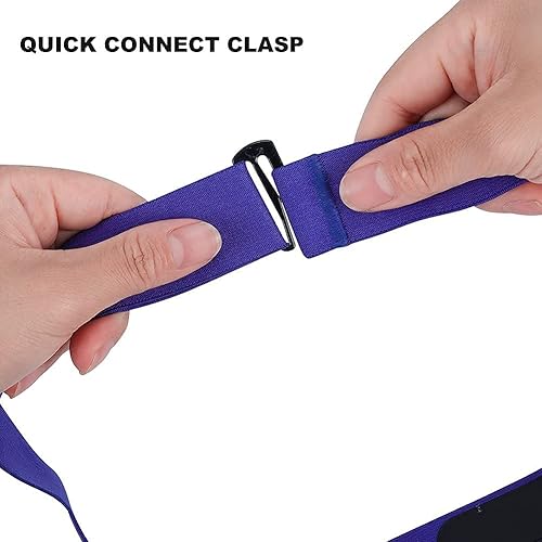 Miniatura 7 de Paquete de 2 correas de pecho de repuesto para monitor de frecuencia cardíaca grande (azul marino y gris), correa de pecho ajustable suave para