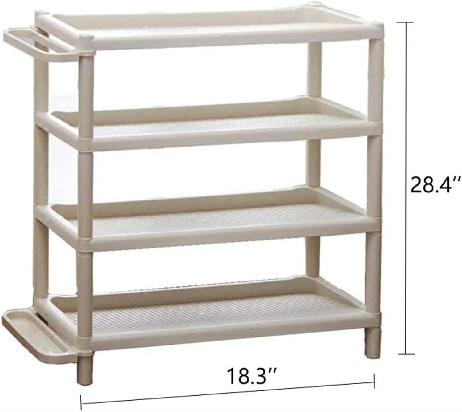 シューズラックプラスチックシューズラック、玄関靴収納スタンド、モダンな4段シューズラックオーガナイザー、多機能