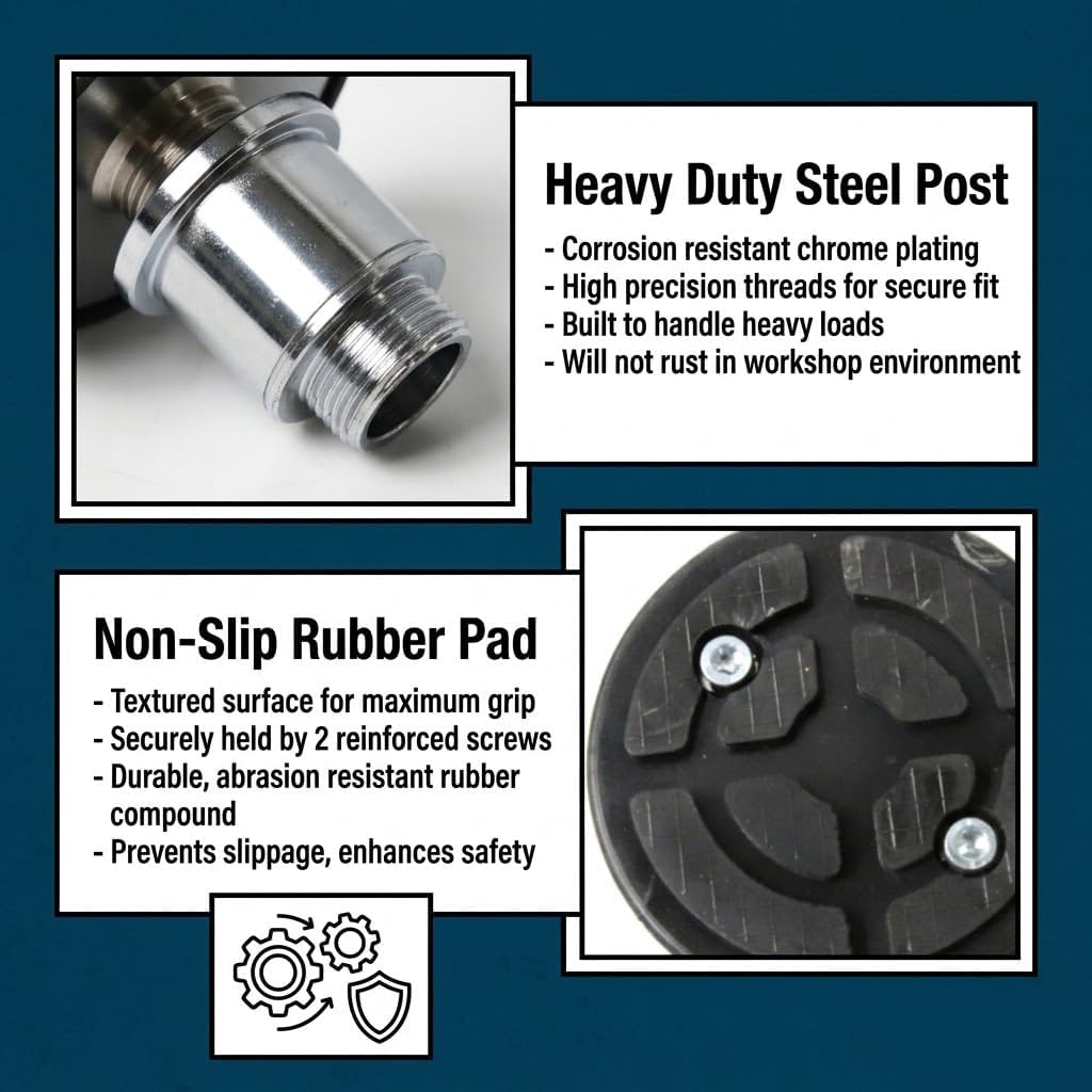 50mm Shaft Screw Up Car Lift Feet Pads, Replacement for Maxjax 2 Post Lift, 4pcs Heavy Duty Car Lift Heightening Feet with Rubber Tray (50mm 4pcs)