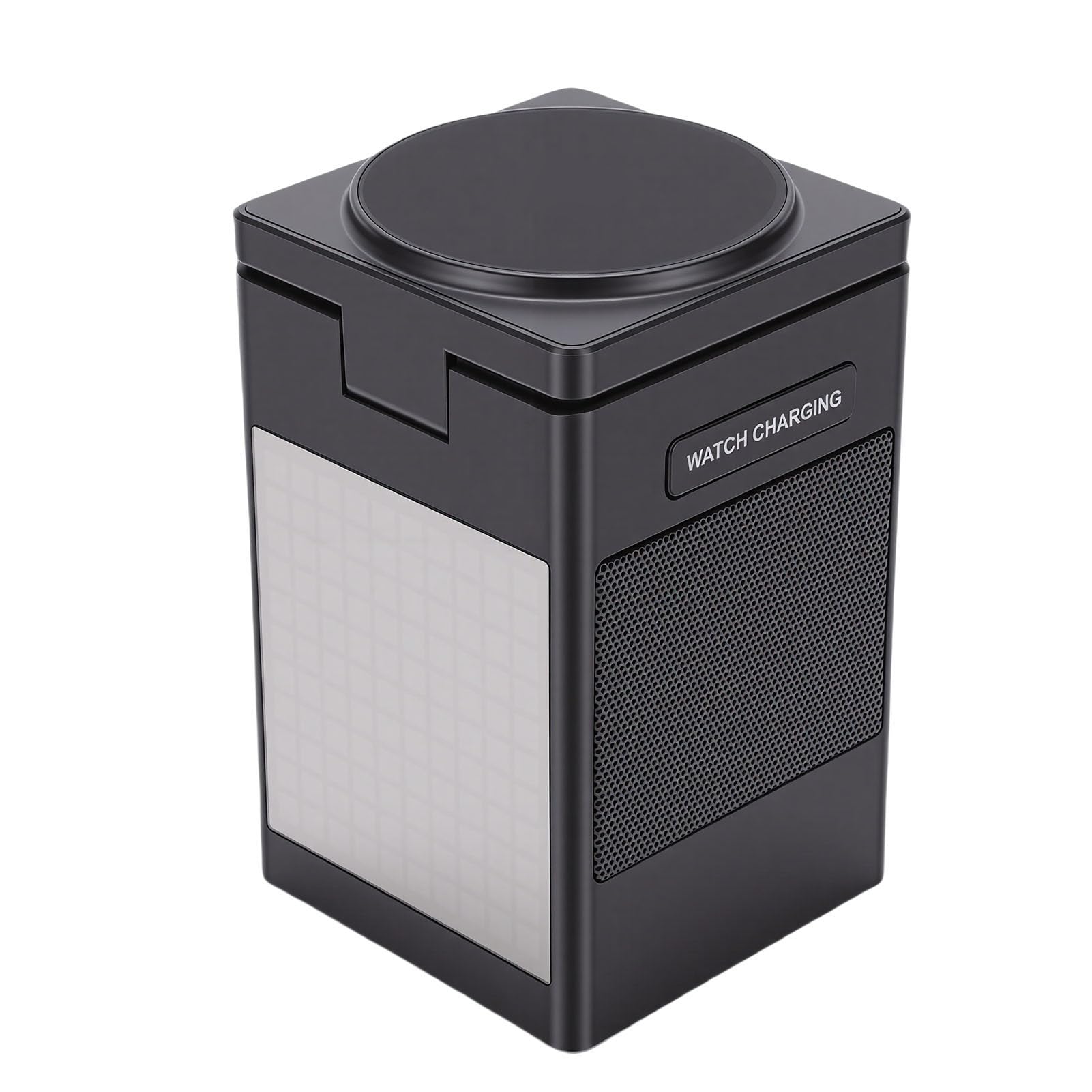 AMONIDA Stazione di Ricarica Wireless 6 in 1 con Altoparlante Bluetooth, Sveglia Digitale Stazione di Ricarica Wireless Multifunzionale a Digiuno, Ideale per Telefono, Orologio, Casa, Ufficio e Viaggi