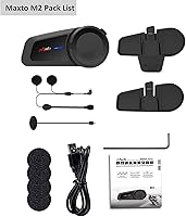 Vista 8 de QSPORTPEAK Kit de intercomunicación Bluetooth para casco de motocicleta, M2 1000M 5.0 Bluetooth sistemas de comunicación para casco de motocicleta