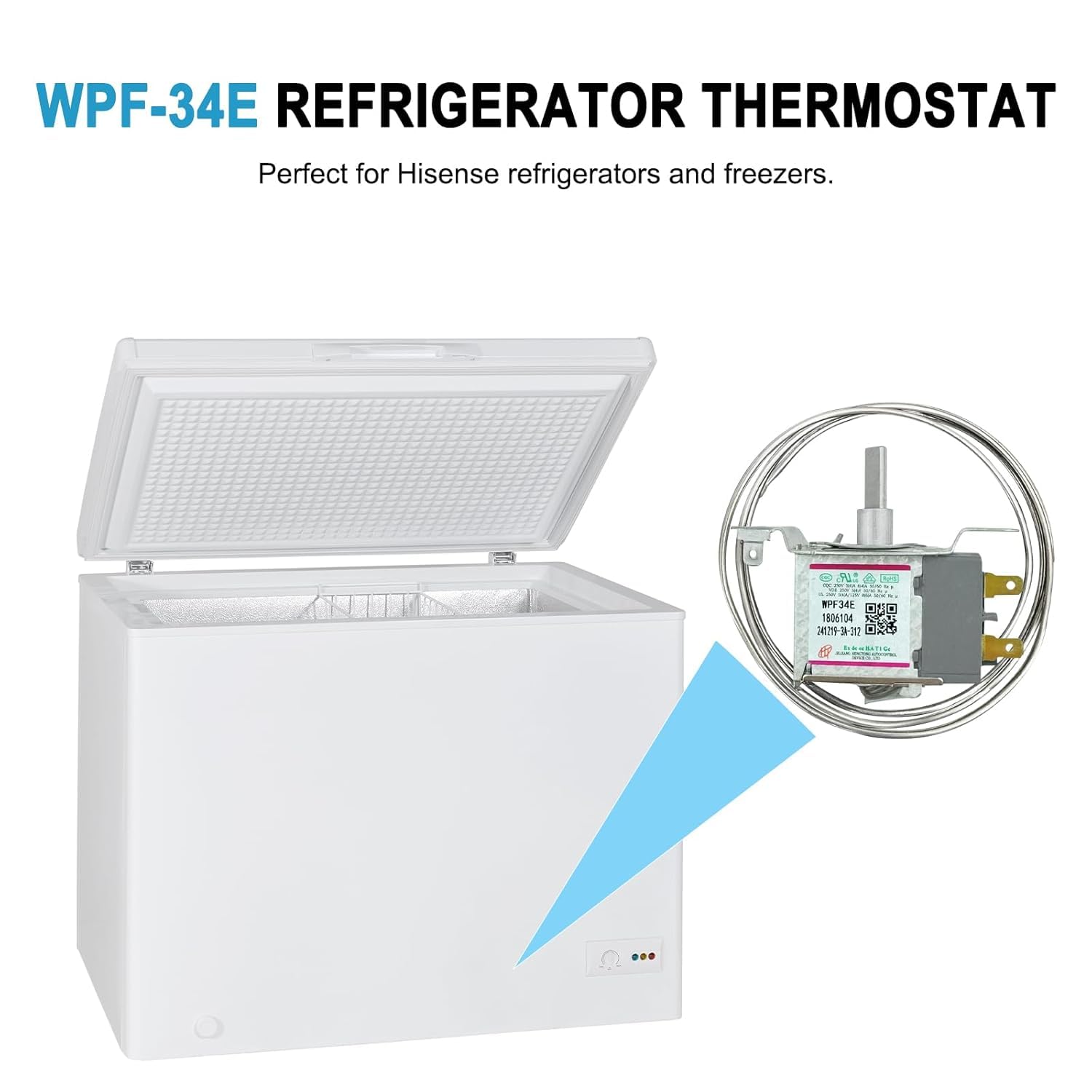 Freezer Sensor WPF-34D Refrigerator Thermostat Suitable For