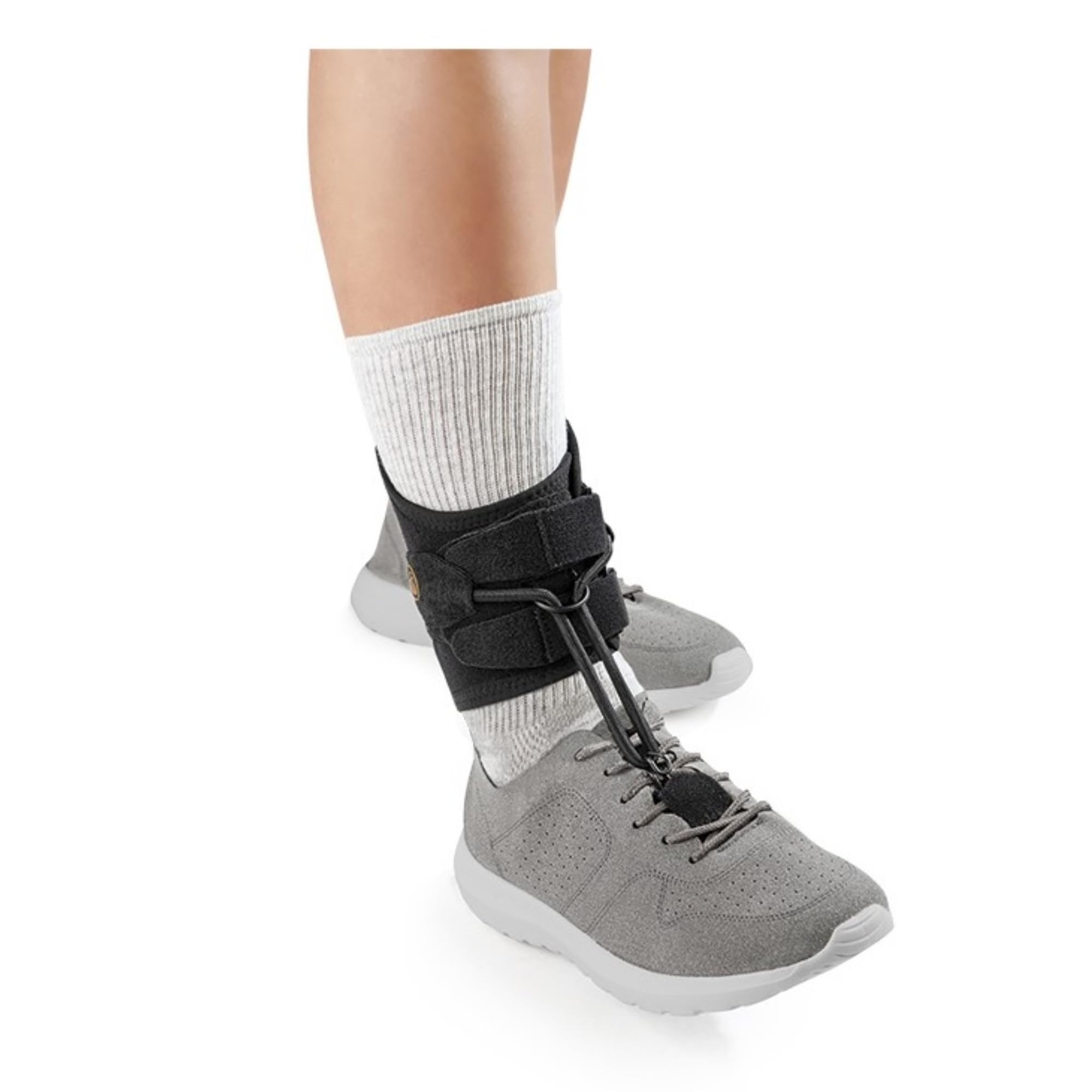 Orliman apoyo antiequino Boxia Plus para pie caído. Dispositivo antiequino ligero y discreto compatible con calzado. Mejora la marcha y la estabilidad diaria. (Talla 1 Perímetro. 17-21 cm)