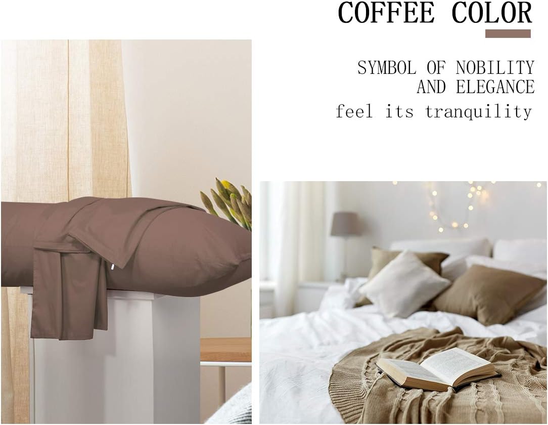PiccoCasa Body Pillow Cover Egyptian Cotton Bolster Pillow Cases - Image 3