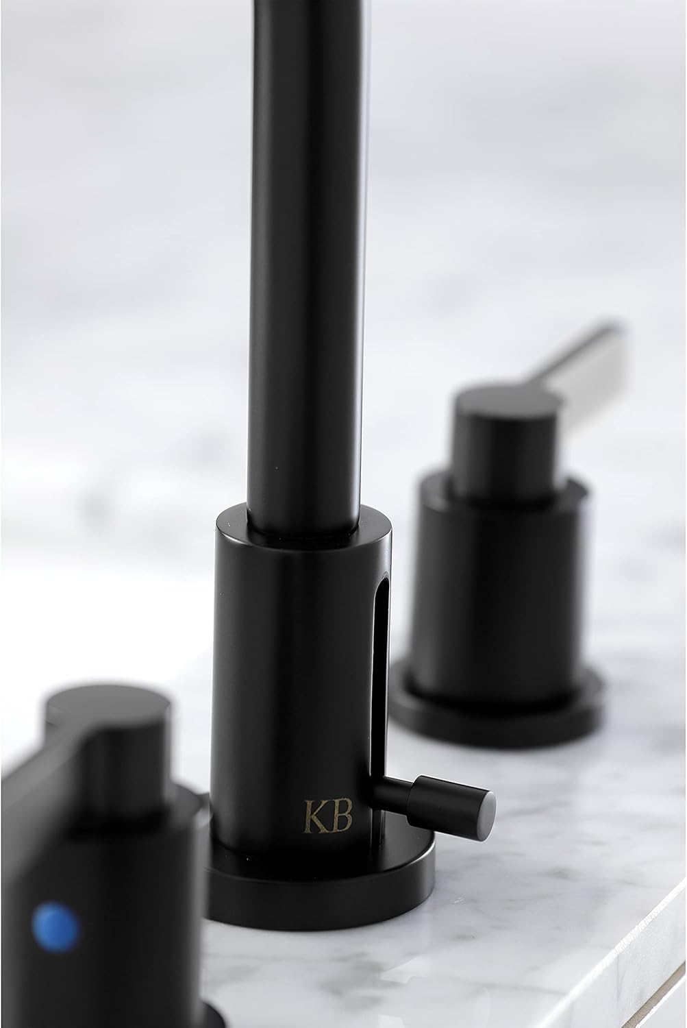 Kingston Brass FSC8920NDL Fsc8920Ndl 8" Widespread Lavatory Faucet With Brass Pop-Up, 5-3/8" In Spout Reach, Matte Black