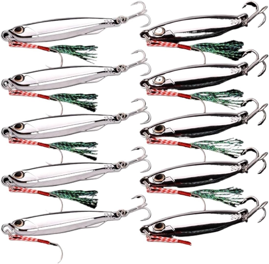 10 Pcs 10g 20g 30g 40g Metal Fishing Lures Artificial Bait for Bass Fishing