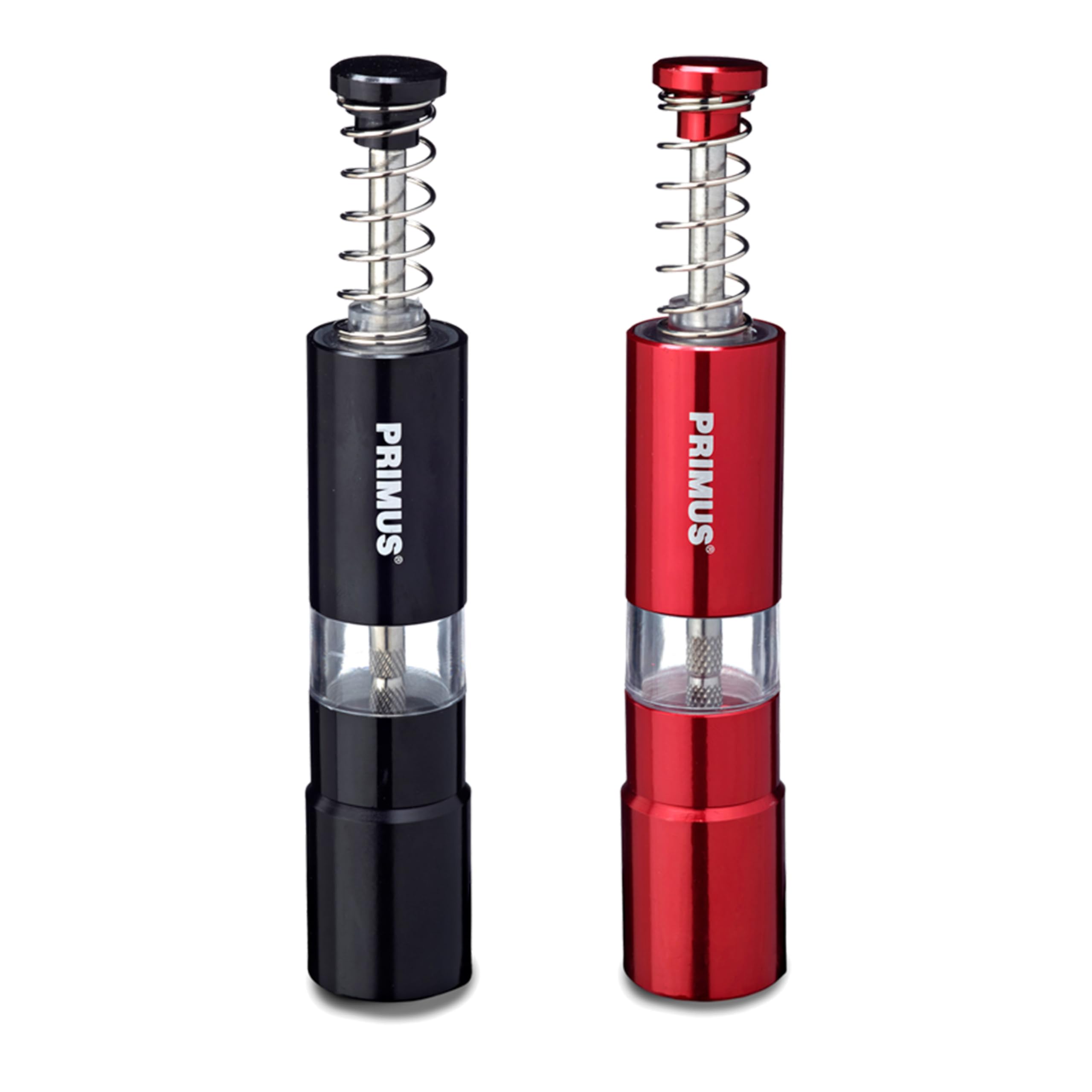 Primus Travel Salt and Pepper Sets - Camping Salt and Pepper Set Grinders to Use with One Hand - Made of Lightweight Aluminum - Travel Spice Kit