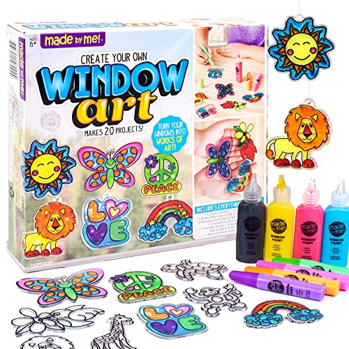 Made By Me Create Your Own Window Art, Paint Your Own Suncatchers, DIY Arts & Crafts Idea, Craft Kits for Kids, Crafts for Kids & Toddlers, Toddler Arts and Crafts by Made By Me - Used condition - US$9.87