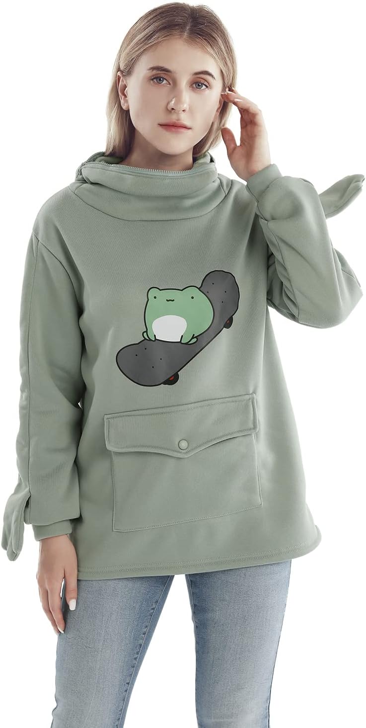 RGOSME Frog Hoodie Teen Girls Cute Oversized Graphic Hoodies Women Sweatshirt Cosplay Costume Pullover Tops - Image 3