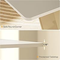 Vista 4 de Tribesigns Mesa de comedor moderna para mesa de cocina rectangular de 4-6, 55 pulgadas con base en forma de U, mesa de comedor para cocina, comedor