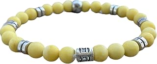Yellow Jade Gemstone Beaded Bracelet for Men, Natural Stone Beaded Bracelet for Him, Stone Jewelry, Gemstone bracelet